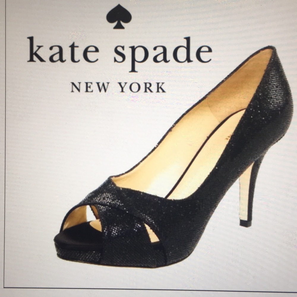 Kate Spade Black Billie Peep Toe With Box & Bag.  Ready to ship!